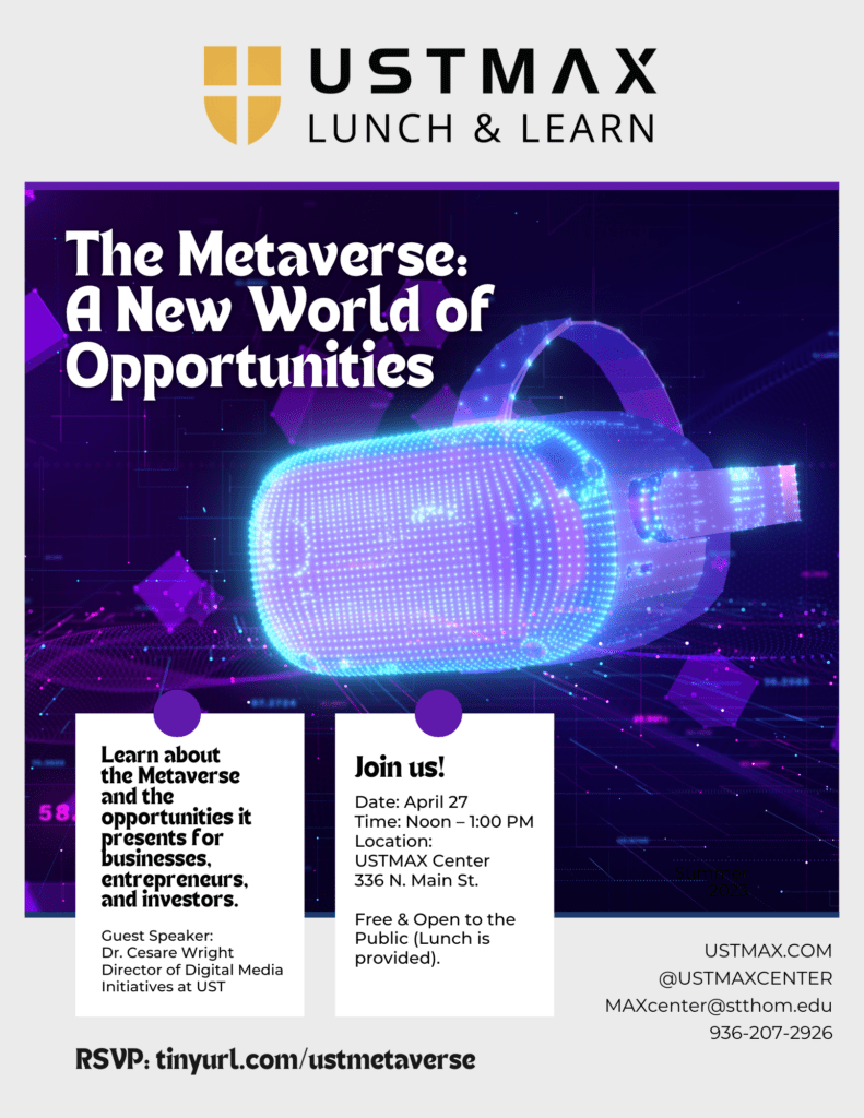 Free Lunch and Learn on The Metaverse on April 27 at USTMAX